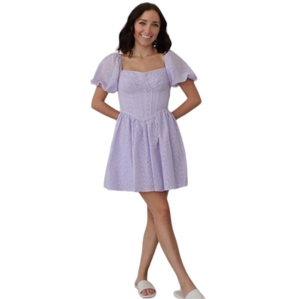 Storia - NWT Tangled In Love Dress Babydoll Mini Eyelet Dress Sz M